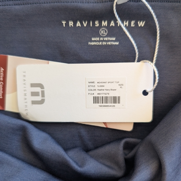 Travis Mathew Womens XL NWT Moveknit Sport Top Blue Activewear Workout Yoga - Picture 3 of 3